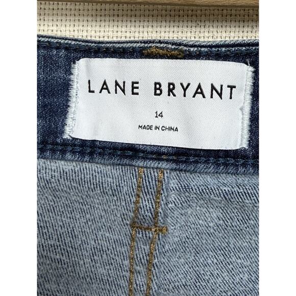 Lane Bryant Women's Plus size 14 Cropped Jeans Cuffed w/ Rhinestones & Studs - Picture 7 of 14